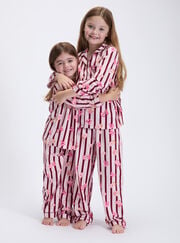 Kids' popcorn club fleece pyjamas in a bag